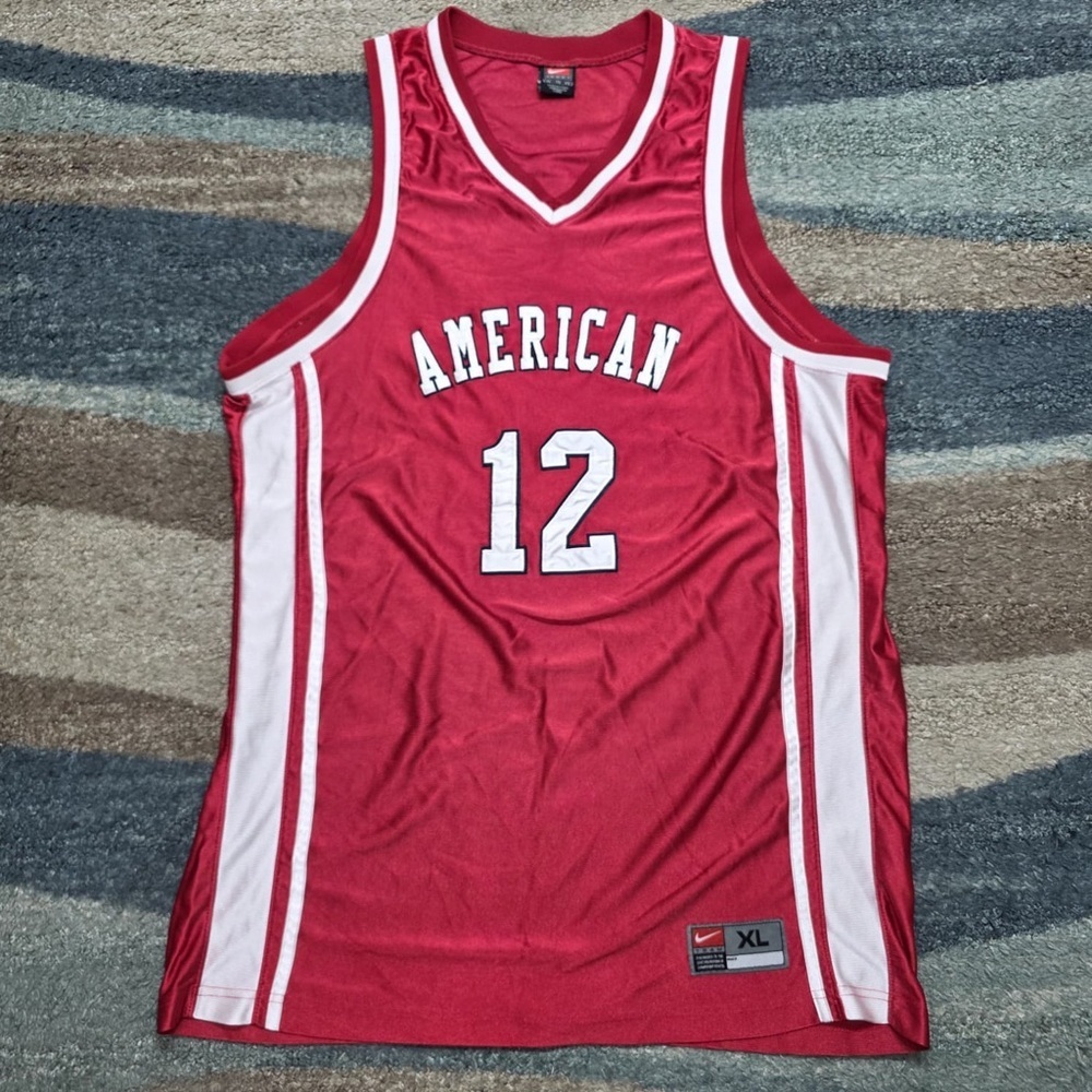 Vintage Nike Team American #12 Basketball Jersey Red White XL Made in Korea